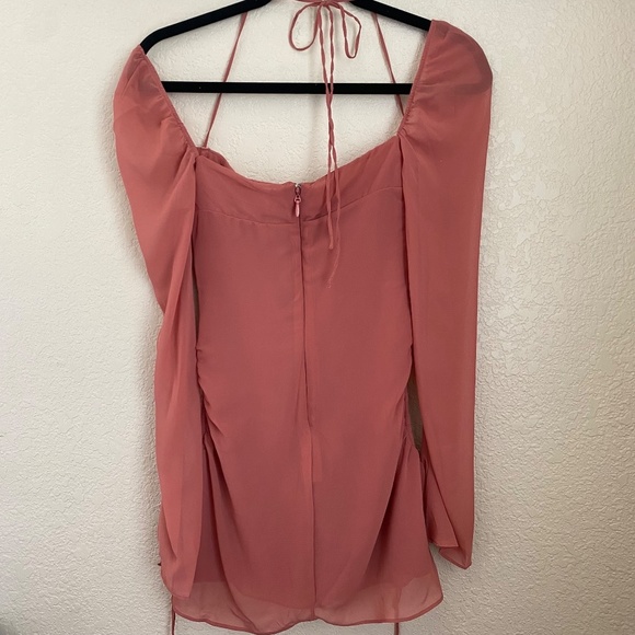 HOUSE OF CB 'Baby 'Pink Chiffon Cutout Halter Mini‎ Dress/Size XS - Picture 9 of 14